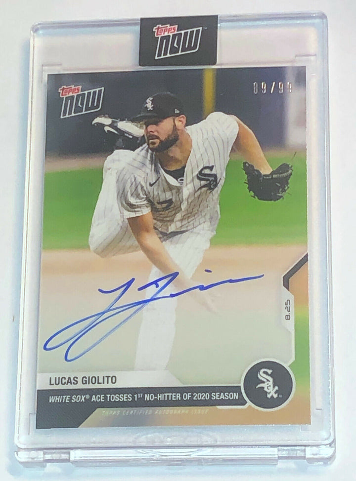 LUCAS GIOLITO SIGNED TOSSES FIRST NO HITTER OF SEASON TOPPS NOW AUTO CARD #157A Image 4