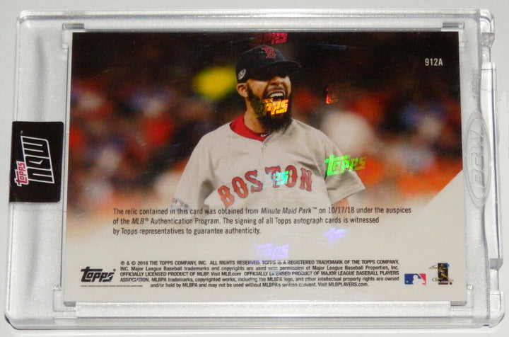 2018 DAVID PRICE SIGNED GAME USED BASE ALCS CLINCHER TOPPS NOW RED SOX CARD 959A Image 3