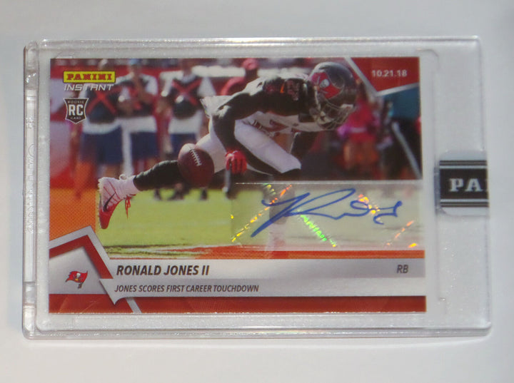RONALD JONES II SIGNED PANINI INSTANT CARD 71 TAMPA BAY BUCCANEERS 1st TOUCHDOWN Image 3