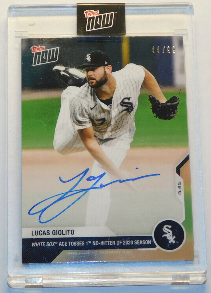 LUCAS GIOLITO AUTOGRAPHED 1st NO HITTER OF 2020 SEASON TOPPS NOW AUTO CARD #157A Image 3