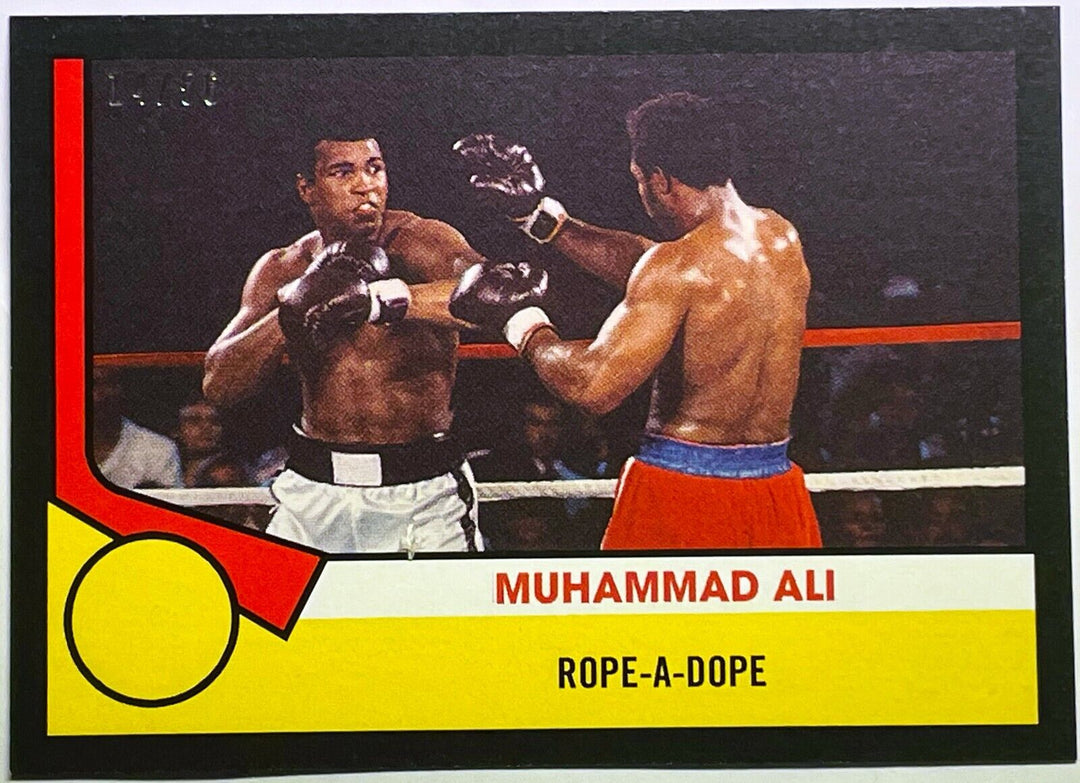 MUHAMMAD ALI THE PEOPLES CHAMP TOPPS BLACK PARALLEL CARD #53 ROPE-A-DOPE FOREMAN Image 3