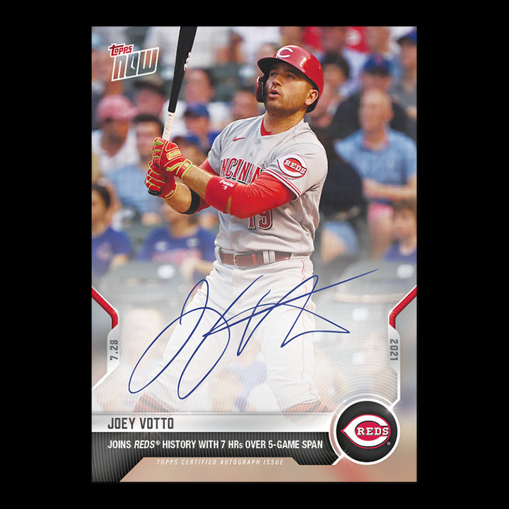 JOEY VOTTO SIGNED JOINS REDS HISTORY w/7 HR IN 5 GAMES TOPPS NOW AUTO CARD #570A Image 1