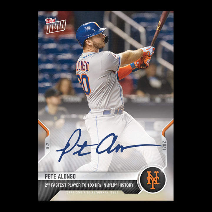 2021 PETE ALONSO SIGNED 2nd FASTEST TO 100 HOME-RUNS TOPPS NOW AUTO CARD #772A Image 1