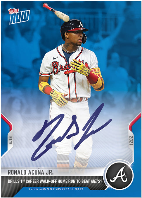 RONALD ACUNA JR. SIGNED 1st CAREER WALK-OFF HR vs METS TOPPS NOW AUTO CARD  #234B