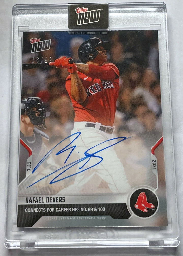 RAFAEL DEVERS SIGNED CONNECTS FOR CAREER HR's NO. 99 & 100 TOPPS NOW CARD #547A Image 3