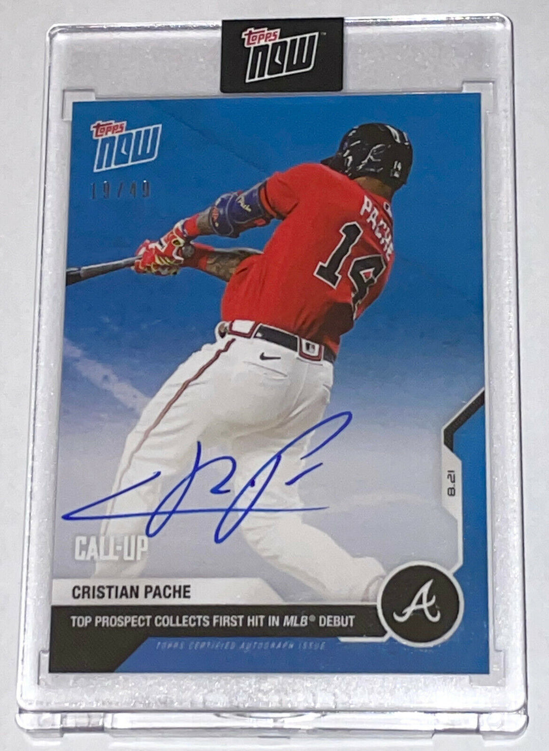 2020 CRISTIAN PACHE SIGNED TOPPS NOW AUTO CARD 139B TOP PROSPECT COLLECT 1st HIT Image 3