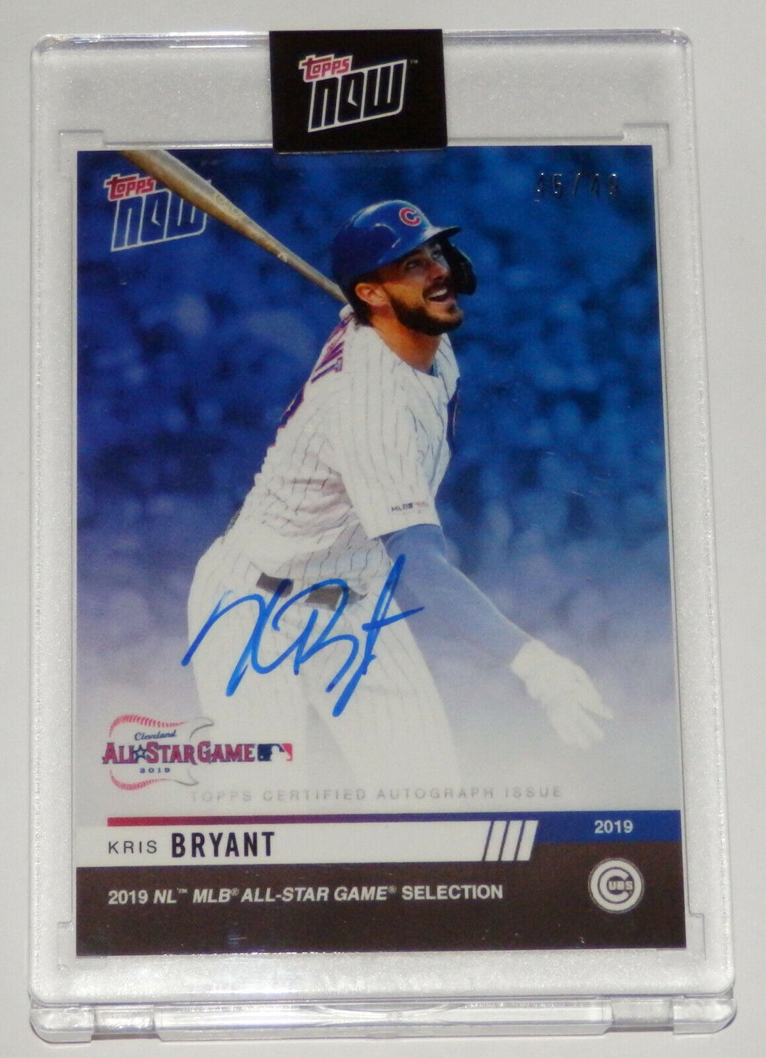 2019 KRIS BRYANT SIGNED MLB ALL STAR GAME SELECTION TOPPS NOW #45/49 CARD #NL-6A Image 1
