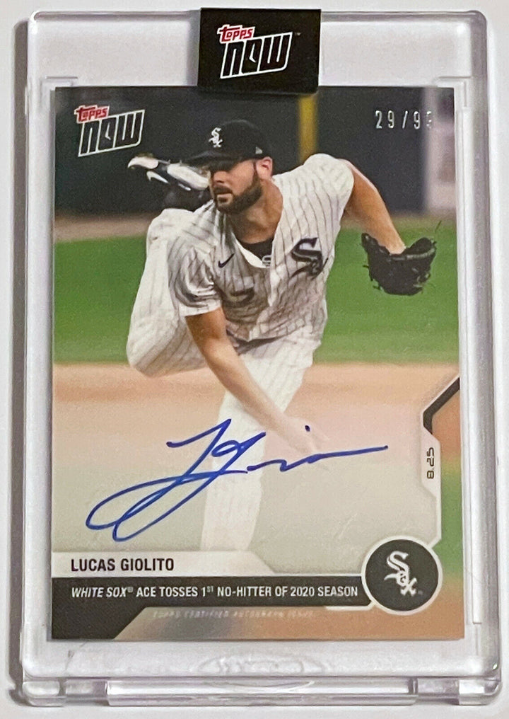 LUCAS GIOLITO SIGNED 1st NO HITTER OF 2020 MLB SEASON TOPPS NOW AUTO CARD #157A Image 3