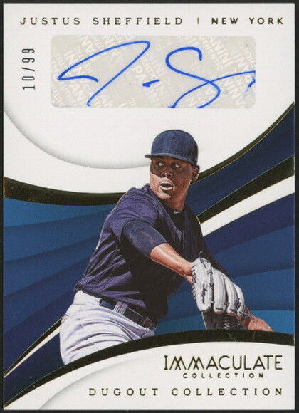 JUSTUS SHEFFIELD SIGNED PANINI YANKEES CARD #DC-JS IMMACULATE DUGOUT COLLECTION  Image 11