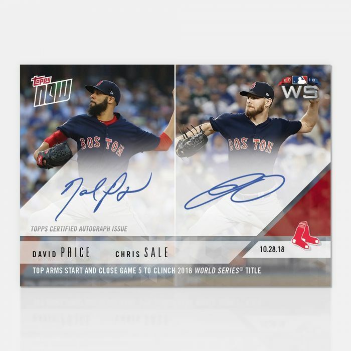 2018 DAVID PRICE & CHRIS SALE SIGNED CLINCHING WORLD SERIES TOPPS NOW CARD #959A Image 1