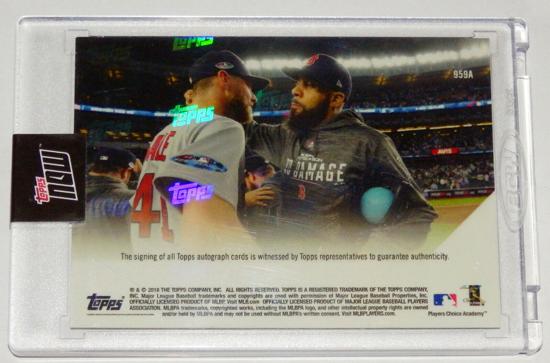 2018 DAVID PRICE & CHRIS SALE SIGNED CLINCHING WORLD SERIES TOPPS NOW CARD #959A Image 3
