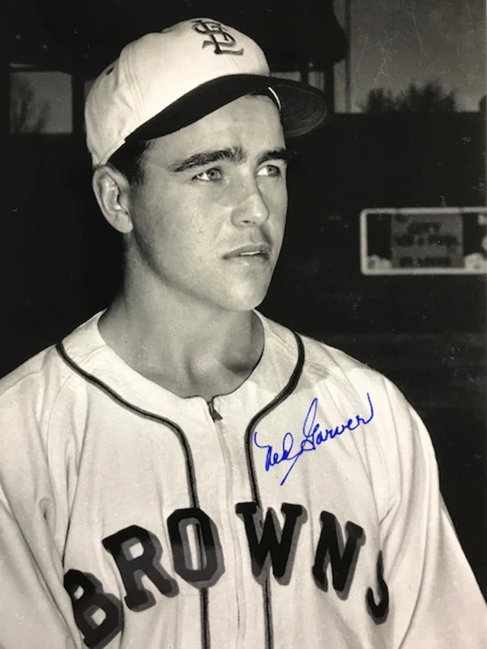 Ned Garver Autographed 8x10 Black & White Baseball Photo Image 2