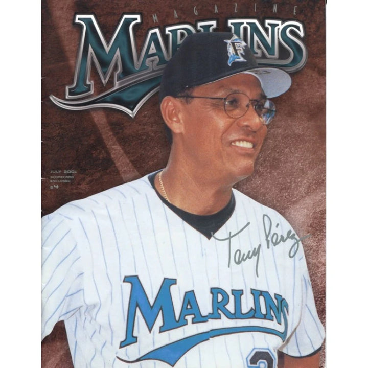 Tony Perez Autographed Marlins Magazine Image 1