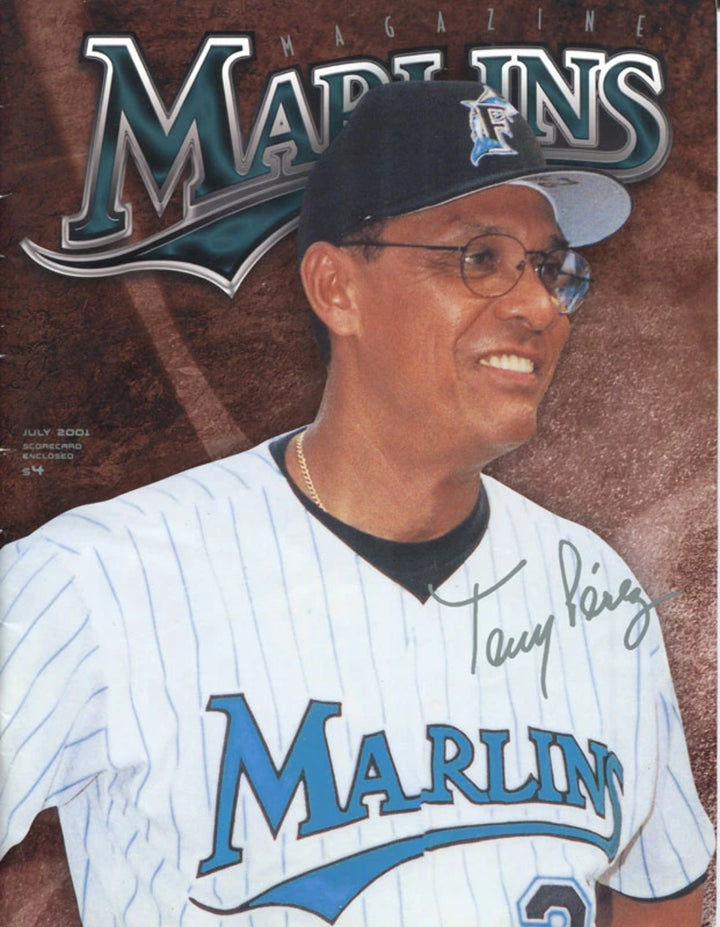 Tony Perez Autographed Marlins Magazine Image 2