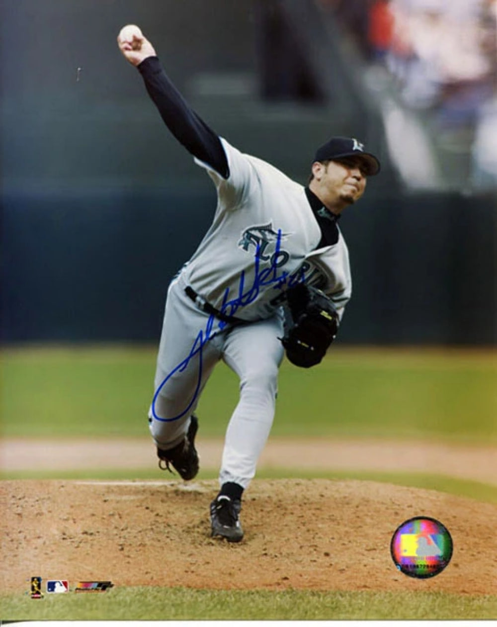 Josh Beckett Autographed / Signed Florida Marlins 8x10 Photo Image 1