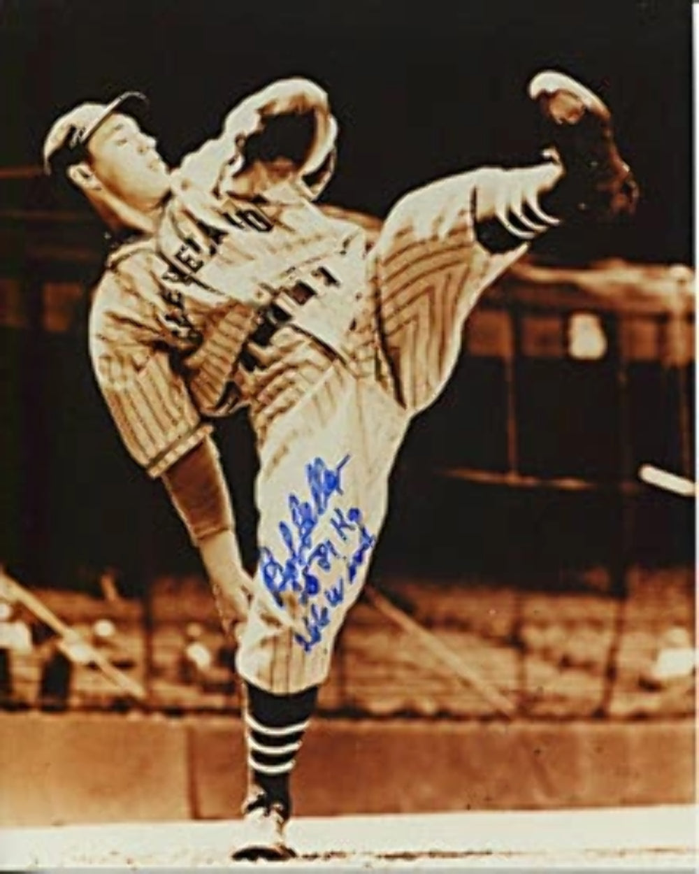 Bob Feller Autographed/Signed 8x10 Photo Image 1