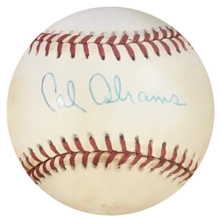 Cal Abrams Autographed Official National League Baseball Image 1