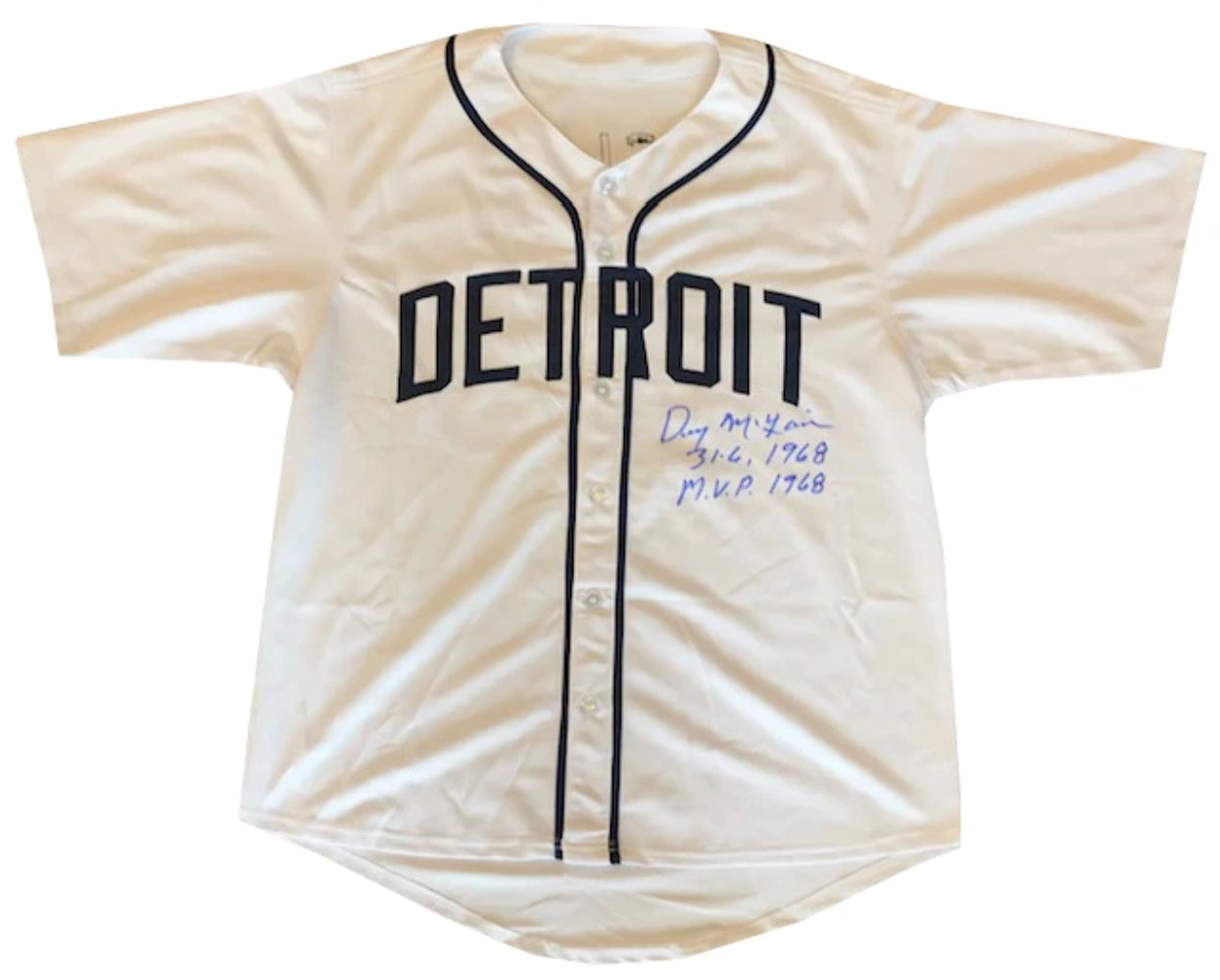 Denny McLain Autographed Detroit Tigers Nike Jersey w/ 31-6, 1968