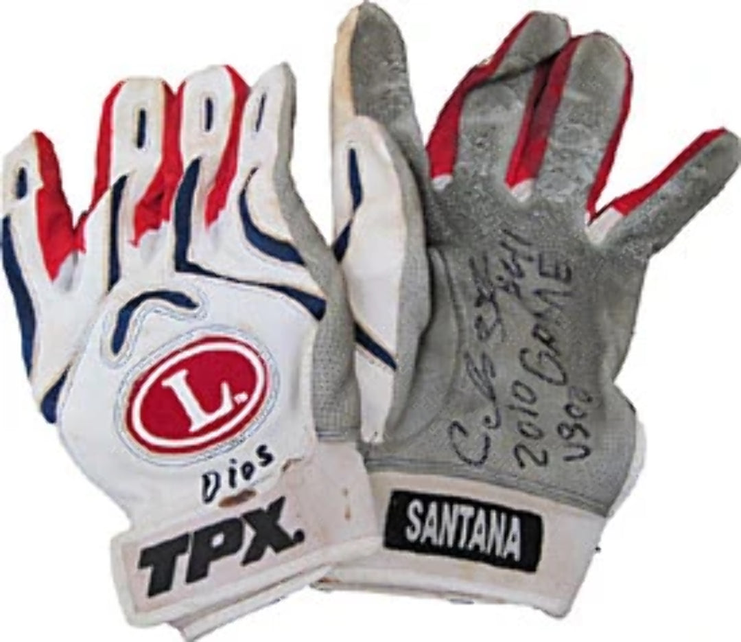Carlos Santana Autographed/Signed Game Used Batting Glove Image 1