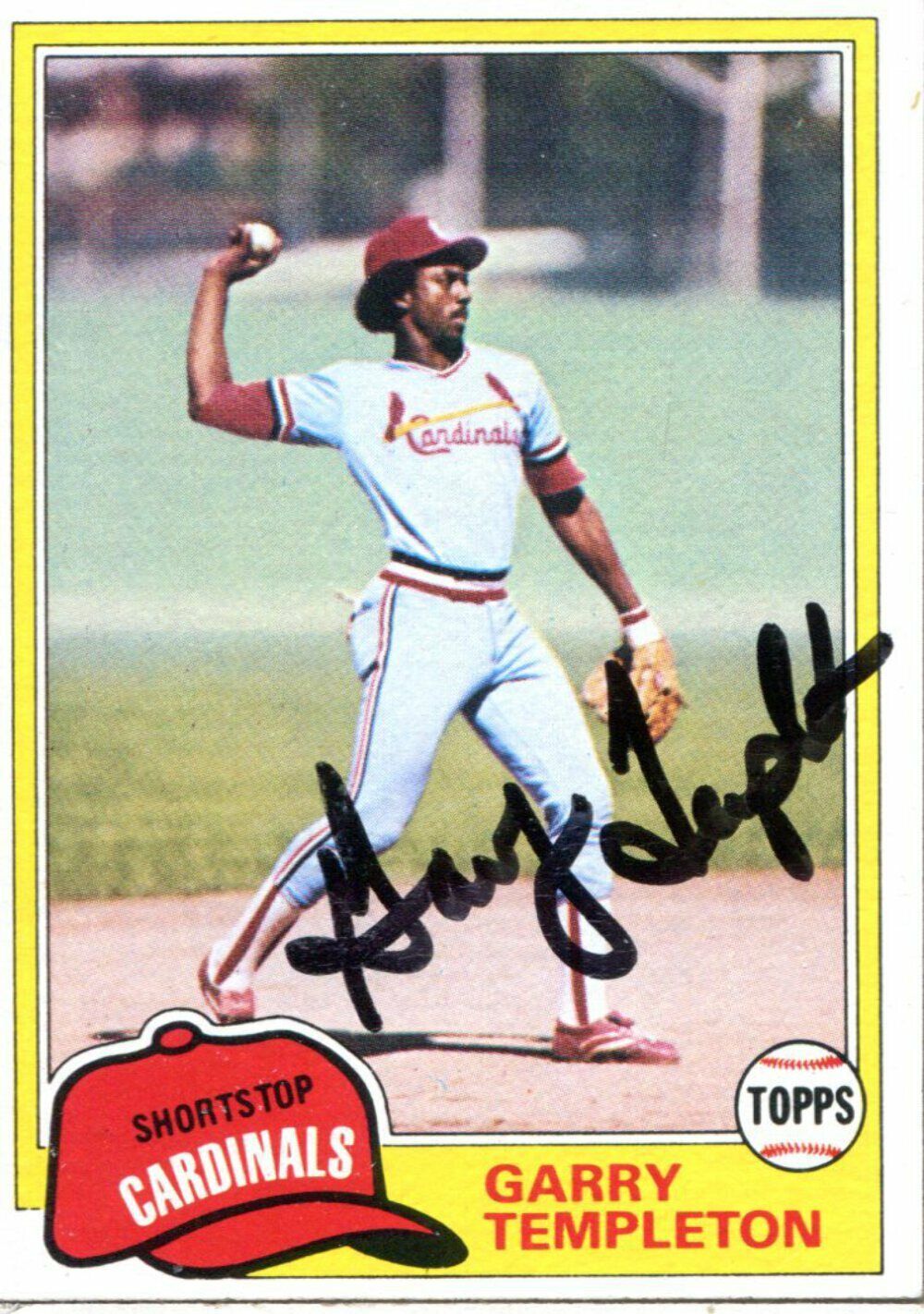 Garry Templeton Autographed 1981 Topps Card Image 1