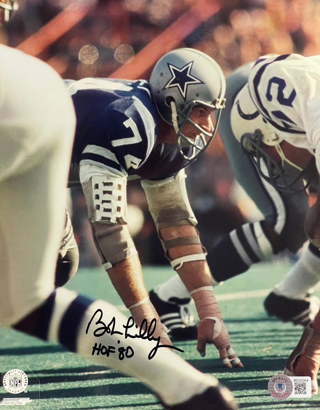 Bob Lilly Autographed 8x10 Footballo Photo (Beckett) Image 1
