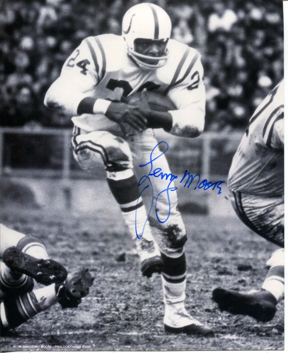 Lenny Moore Autographed Baltimore Colts 8x10 Photo Image 1