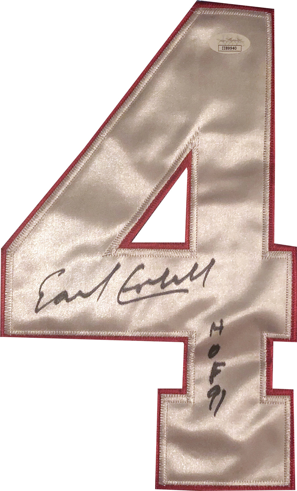 Autographed/Signed Earl Campbell HOF 91 Houston White Football Jersey JSA  COA - Hall of Fame Sports Memorabilia