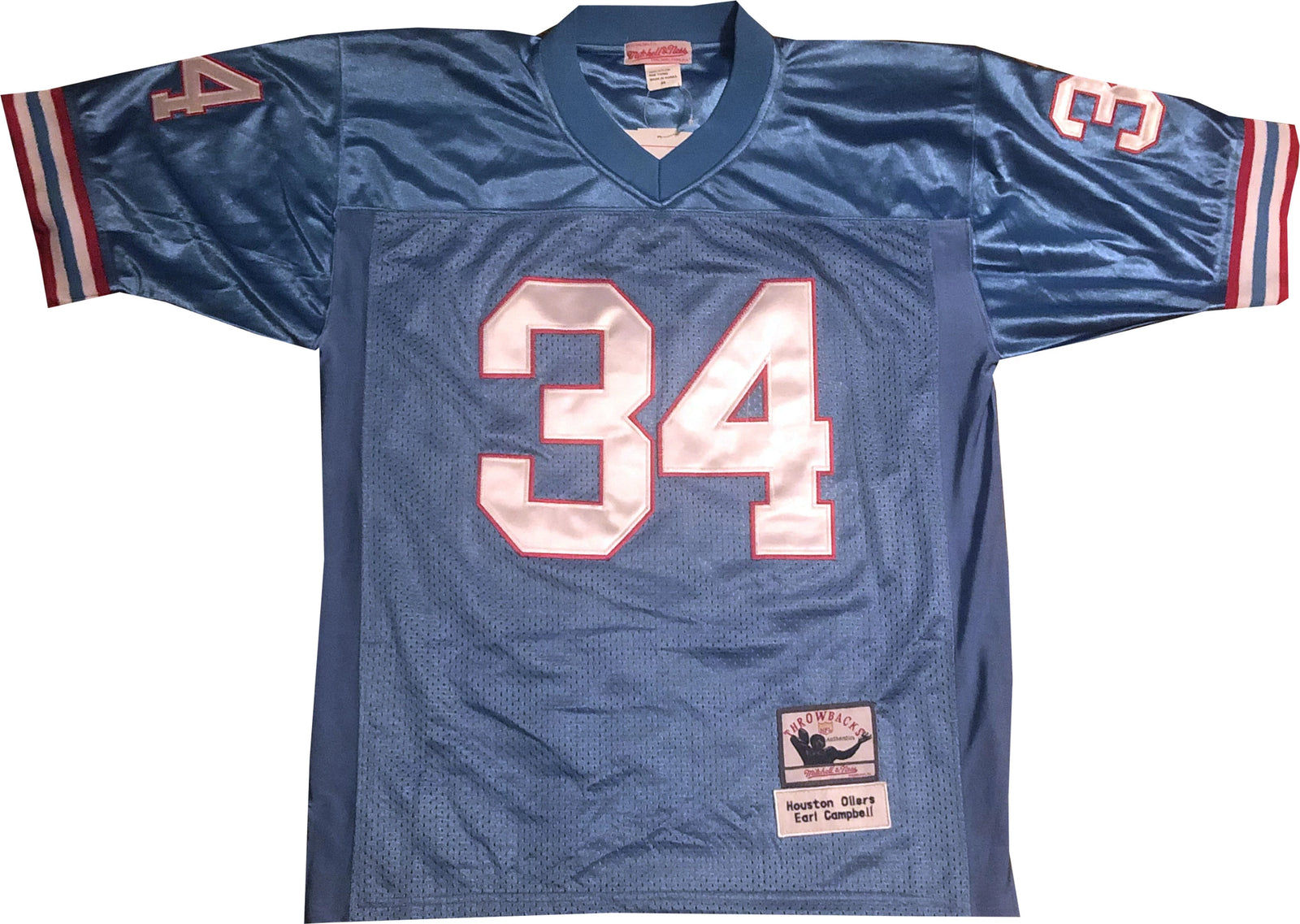 Houston Oilers Earl Campbell Autographed Blue Jersey HOF 91 JSA