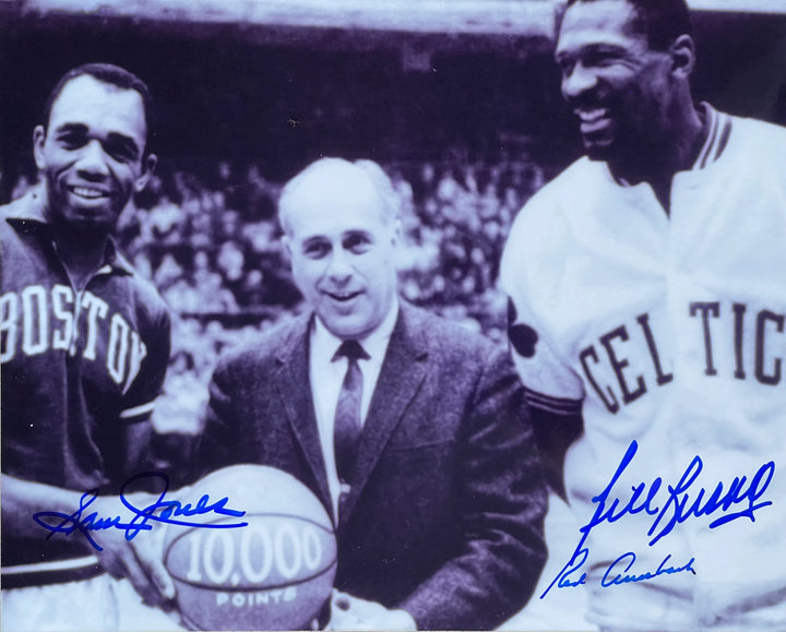 Bill Russell Sam Jones & Red Auerbach Autographed 8x10 Basketball Photo (PSA) Image 3