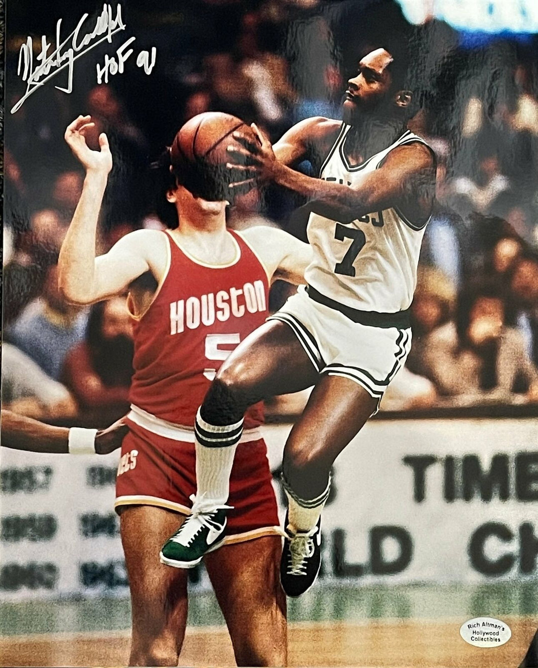 Nate Archibald HOF 91 Autographed Boston Celtics Lay Up 8x10 Photo Image 3