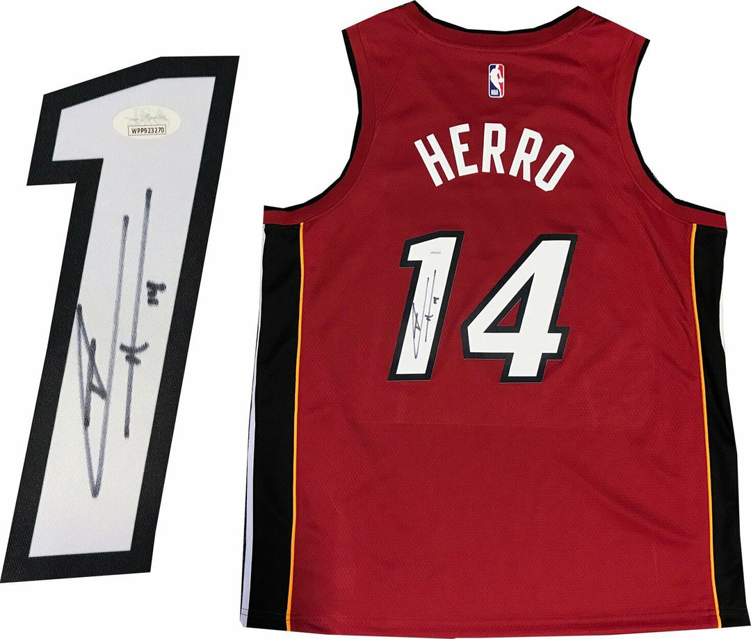 Tyler Herro Autographed Miami Heat Red Swingman Jersey (JSA) Image 4