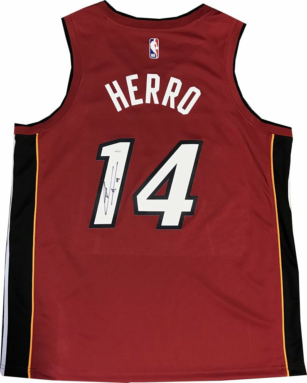 Tyler Herro Autographed Miami Heat Red Swingman Jersey (JSA) Image 6