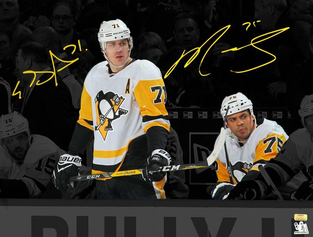 Ryan Reaves Evgeni Malkin Dual Signed Pittsburgh Penguins 16x20 Photo COA Auto Image 1