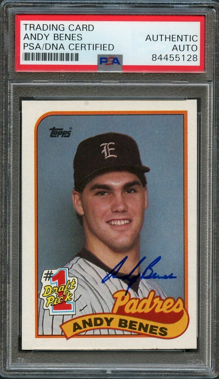 1989 Topps #437 Andy Benes Signed Card PSA Slabbed Auto Padres Image 3