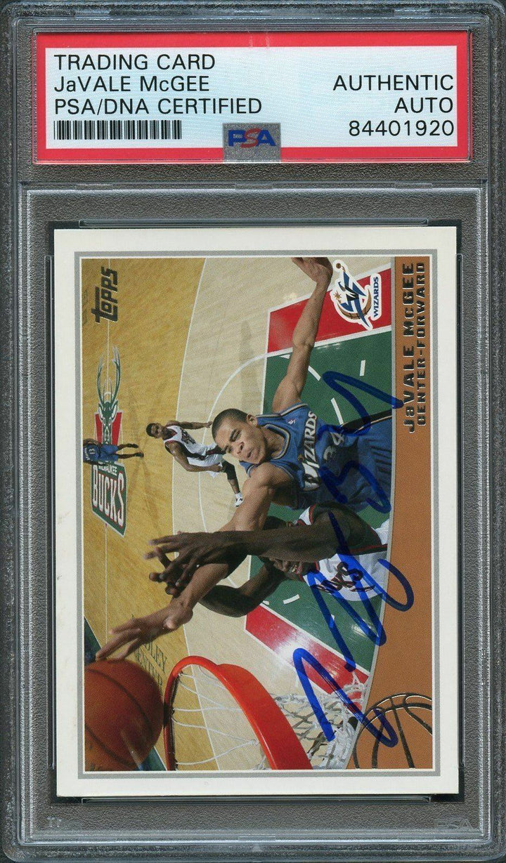 2009 Topps #310 JaVale McGee Signed AUTO PSA Slabbed Wizards Image 2