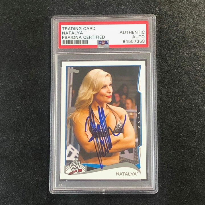 2014 Topps WWE #82 Natalya Signed Card PSA Slabbed Auto Image 1