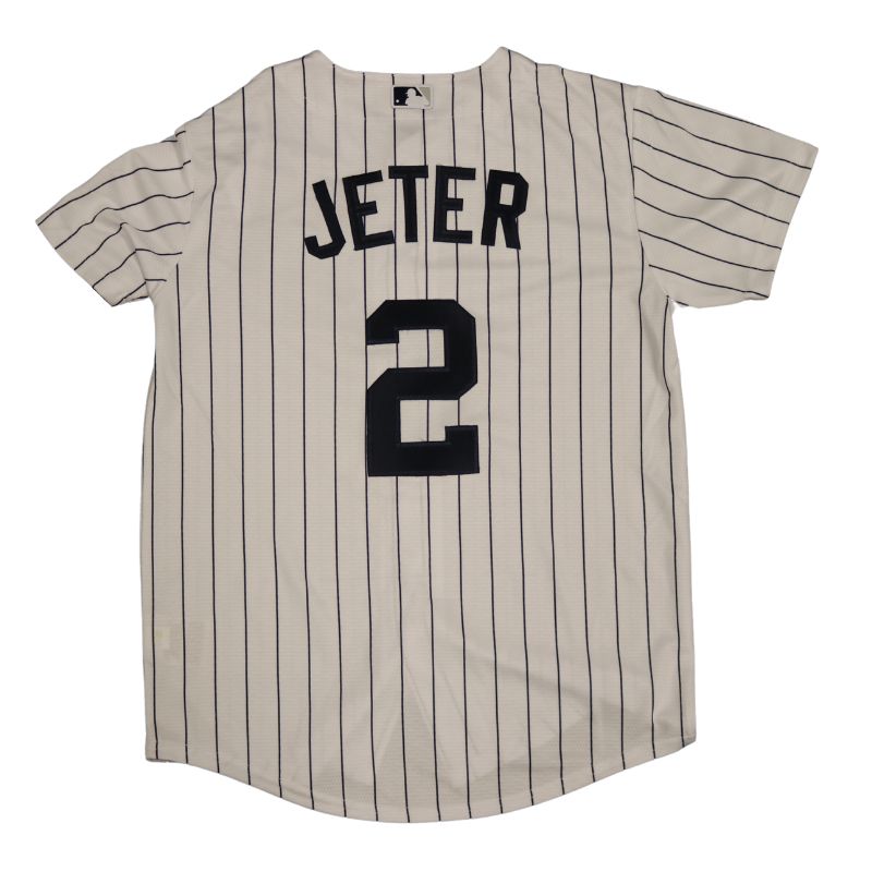 Derek Jeter Unsigned Replica Youth New York Yankees Home Jersey Player Name on Back - Size M 