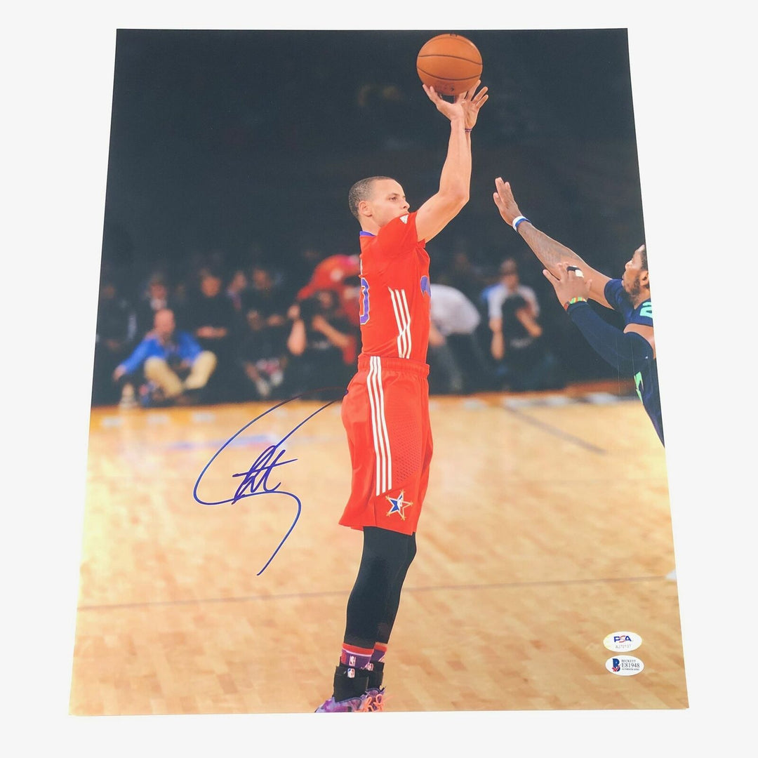 Stephen Curry signed 16x20 photo PSA/DNA Golden State Warriors Autographed Image 1