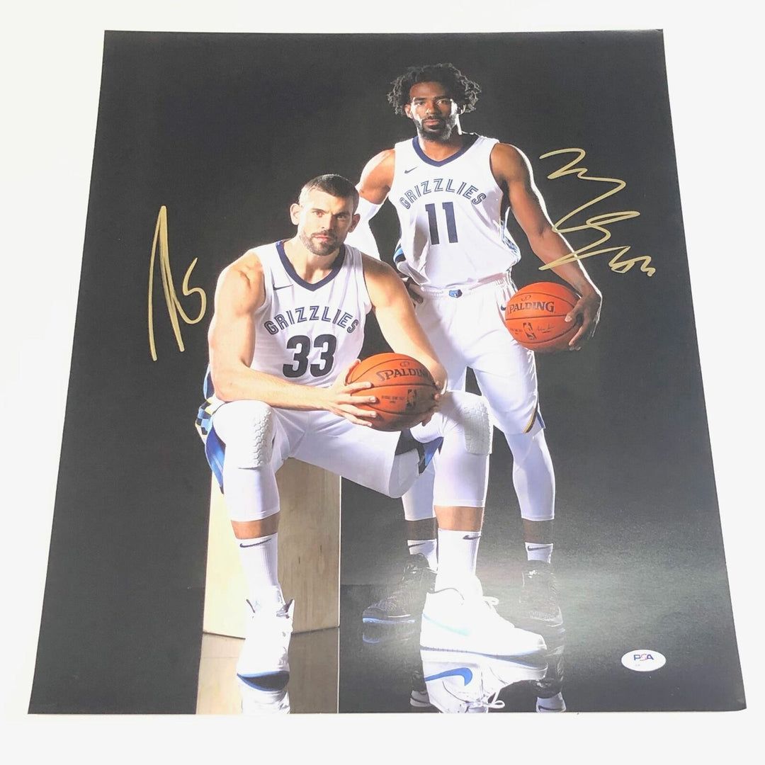Marc Gasol Mike Conley signed 16x20 photo PSA/DNA Memphis Grizzlies Autographed Image 1