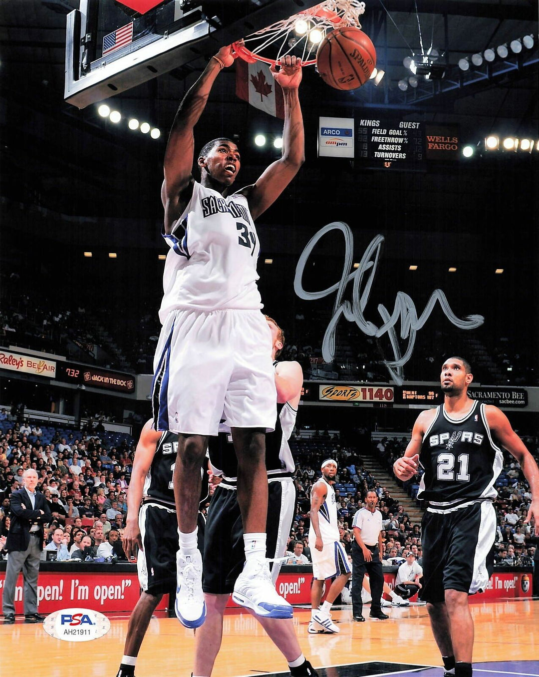 Jason Thompson signed 8x10 photo PSA/DNA Sacramento Kings Autographed Image 1