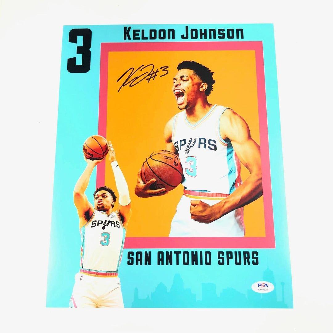 Keldon Johnson signed 11x14 photo PSA/DNA San Antonio Spurs Autographed Image 1