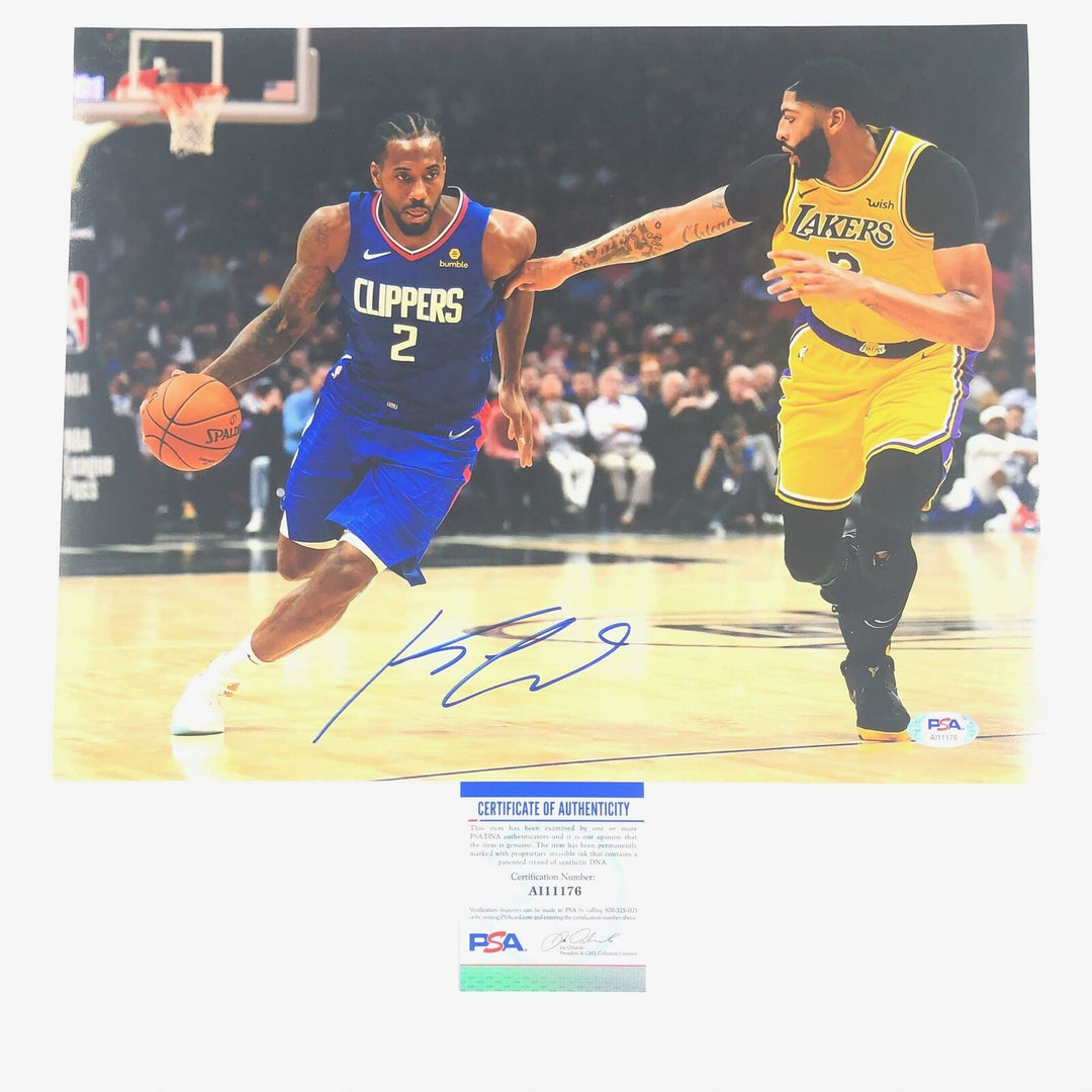 Kawhi Leonard Signed 11x14 Photo PSA/DNA Los Angeles Clippers Autographed Image 1