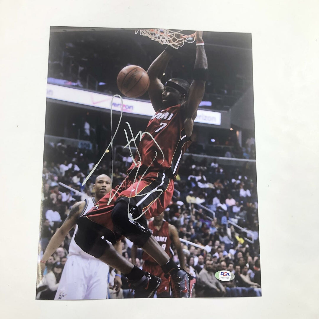 Jermaine O'Neal signed 11x14 Photo PSA/DNA Miami Heat Autographed Pacers Warrior Image 1
