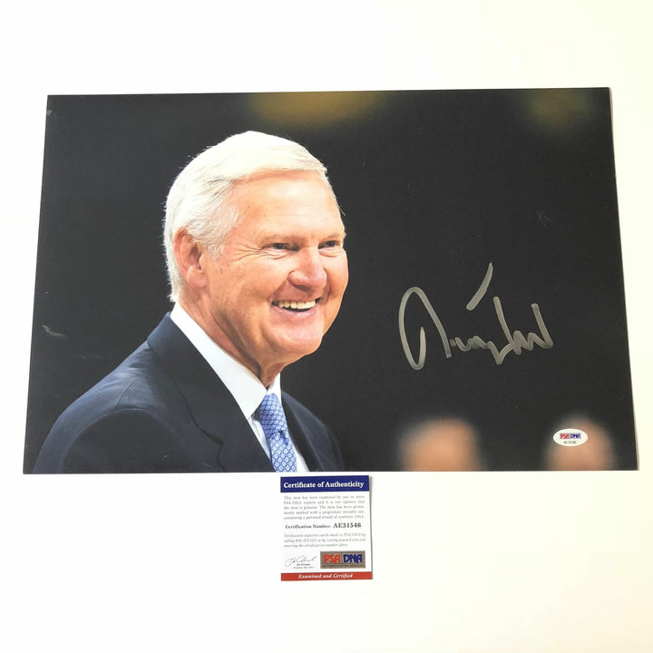 Jerry West signed 12x18 photo PSA/DNA Los Angeles Lakers Autographed Image 1