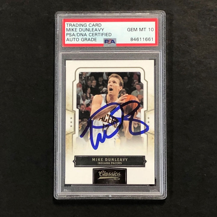 2009-10 Classics Basketball #46 Mike Dunleavy Signed Card AUTO 10 PSA/DNA Slabbe Image 1