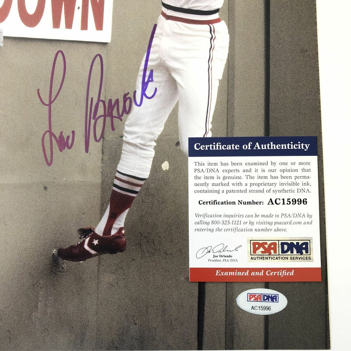 Lou Brock signed 11x14 photo PSA/DNA St. Louis Cardinals Autographed Image 6