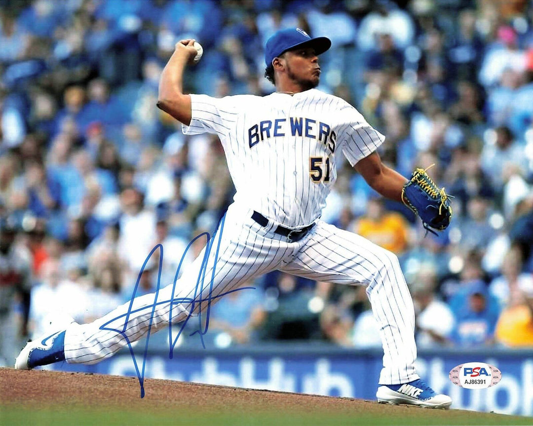 FREDDY PERALTA signed 8x10 photo PSA/DNA Milwaukee Brewers Autographed Image 3