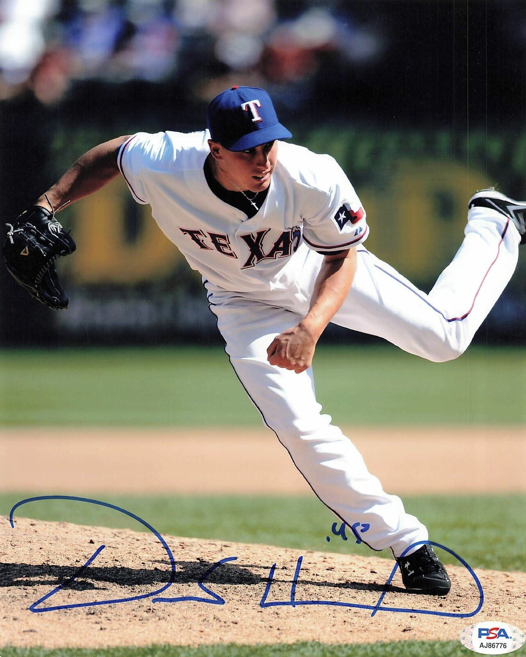 DEREK HOLLAND signed 8x10 photo PSA/DNA Texas Rangers Autographed Image 1