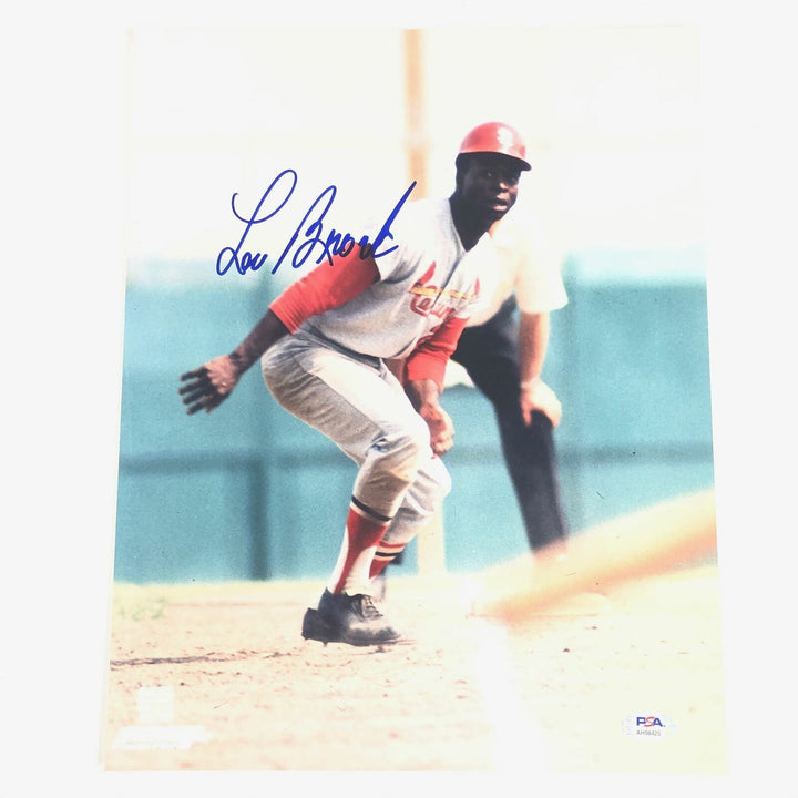 Lou Brock signed 11x14 photo PSA/DNA St. Louis Cardinals Autographed Image 3