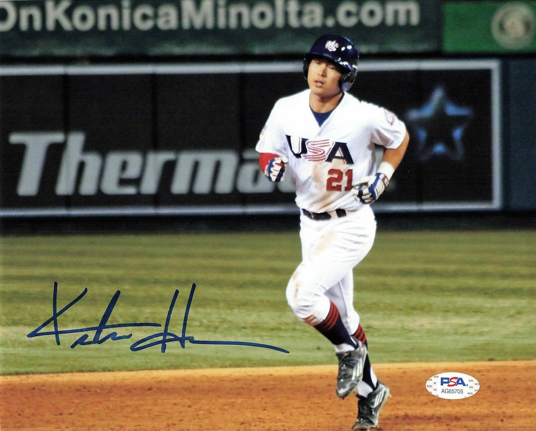 Keston Hiura signed 8x10 photo PSA/DNA Milwaukee Brewers Autographed Image 1